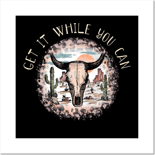 Get It While You Can Cactus Leopard Bull Wall Art by Maja Wronska